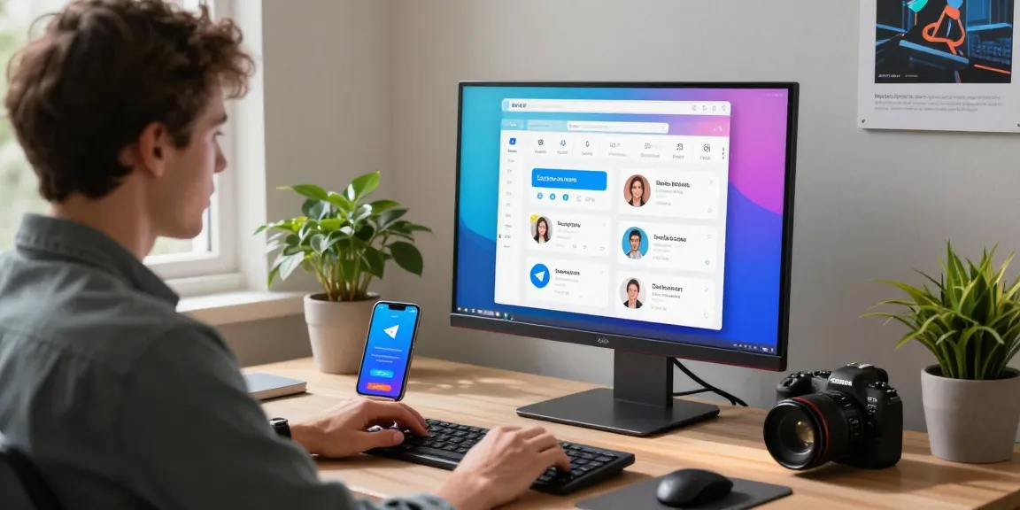 Experience seamless communication with Telegram download in a modern workspace setup.