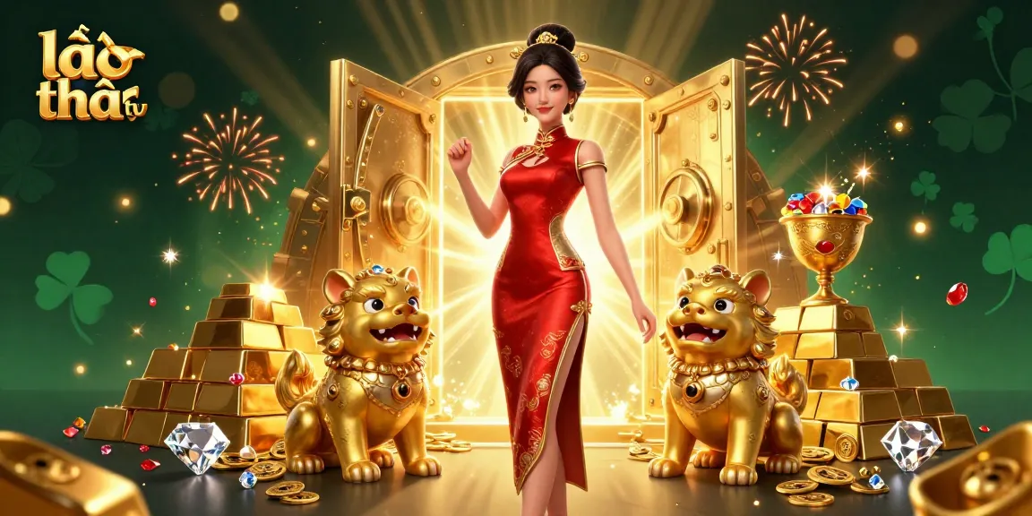 Bet big with lẩu thái tv as the glamorous Asian woman engages viewers with vibrant casino visuals.