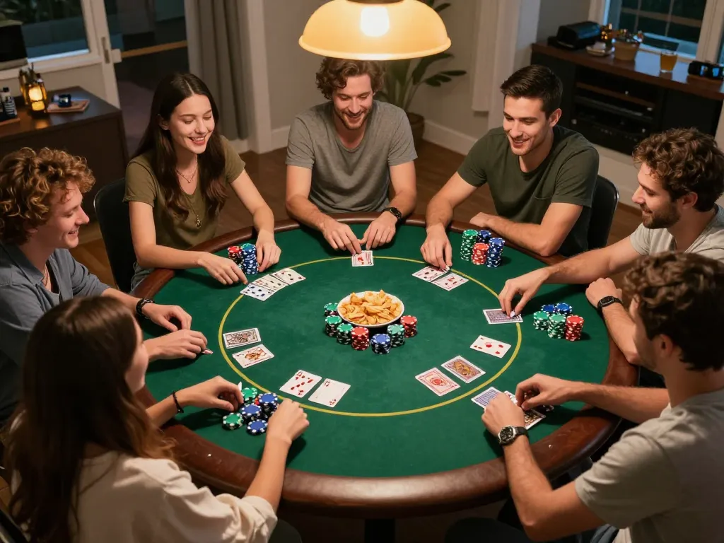 Engage in thrilling poker games on trang chủ go8 with friends around a table.
