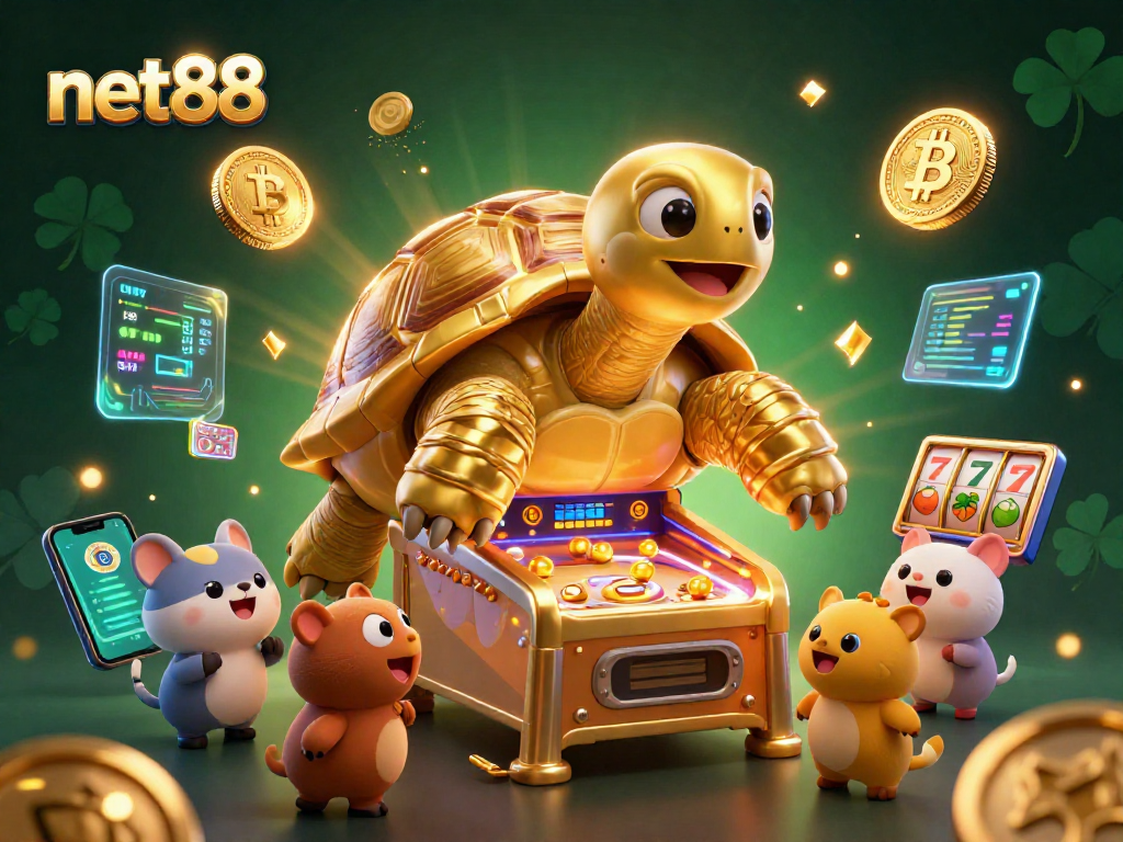 Experience thrilling action at net88 casino with a vibrant 3D scene of gaming excitement.