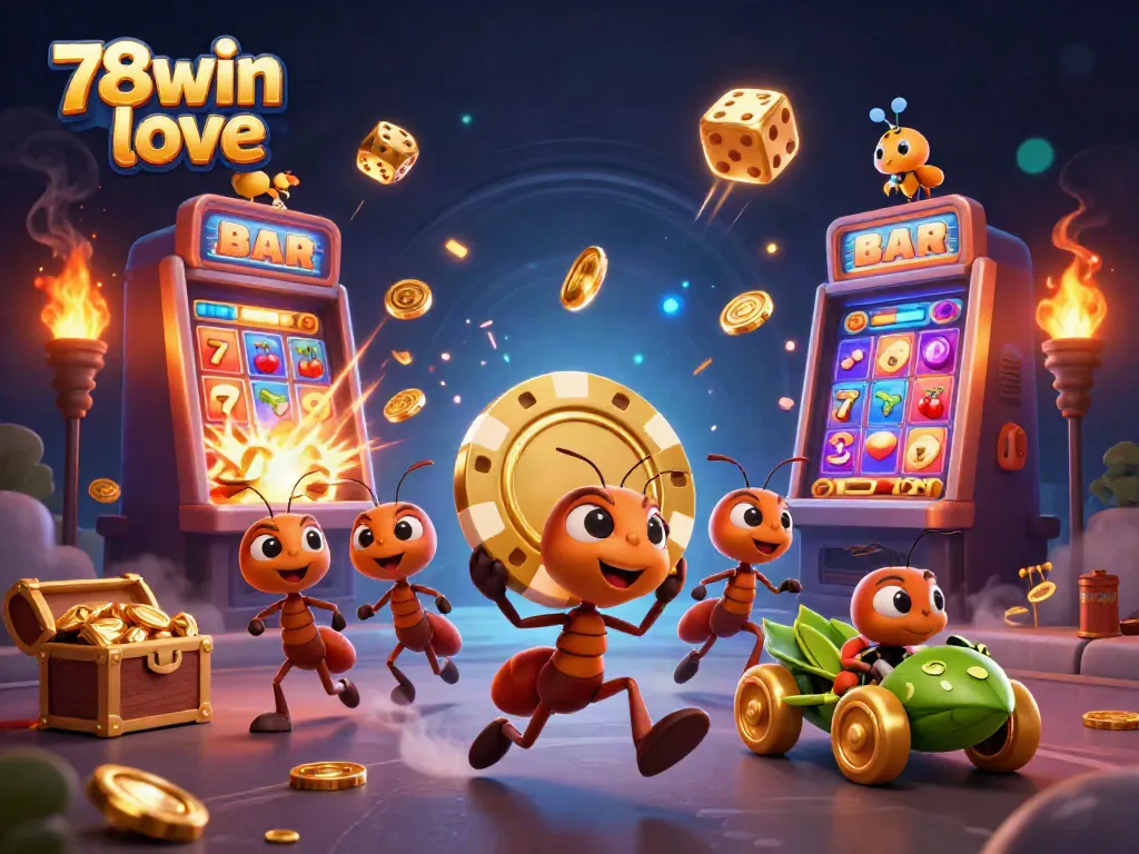 Experience winning thrills at 78win love with dynamic casino ants heist surrounded by vibrant game elements.