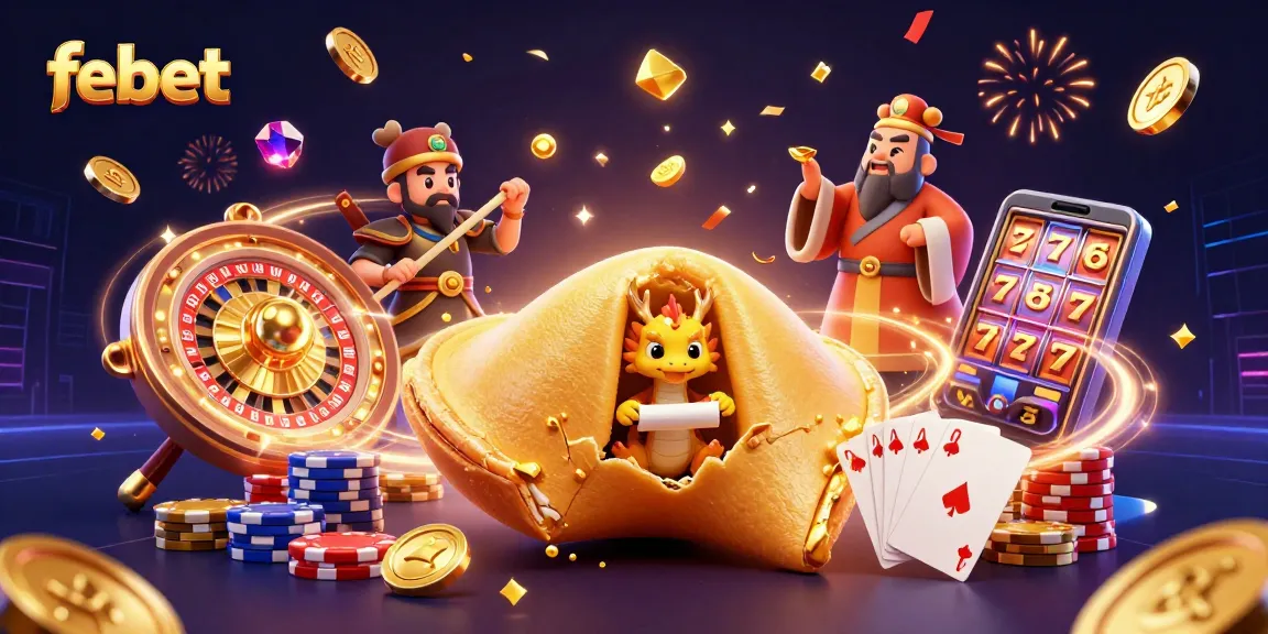 Experience the thrill of febet with dynamic games and golden rewards in a vibrant casino scene.