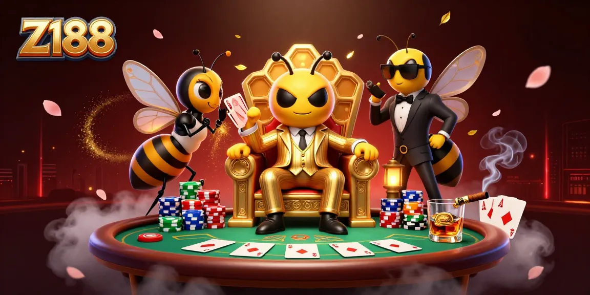 Join the excitement at Z188 with dynamic poker action and illustrated characters.