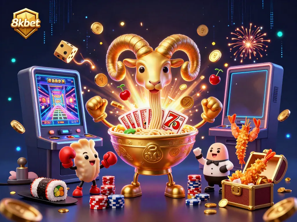 Experience thrilling gameplay with 8xbet's vibrant casino scene, featuring animated characters and game elements.