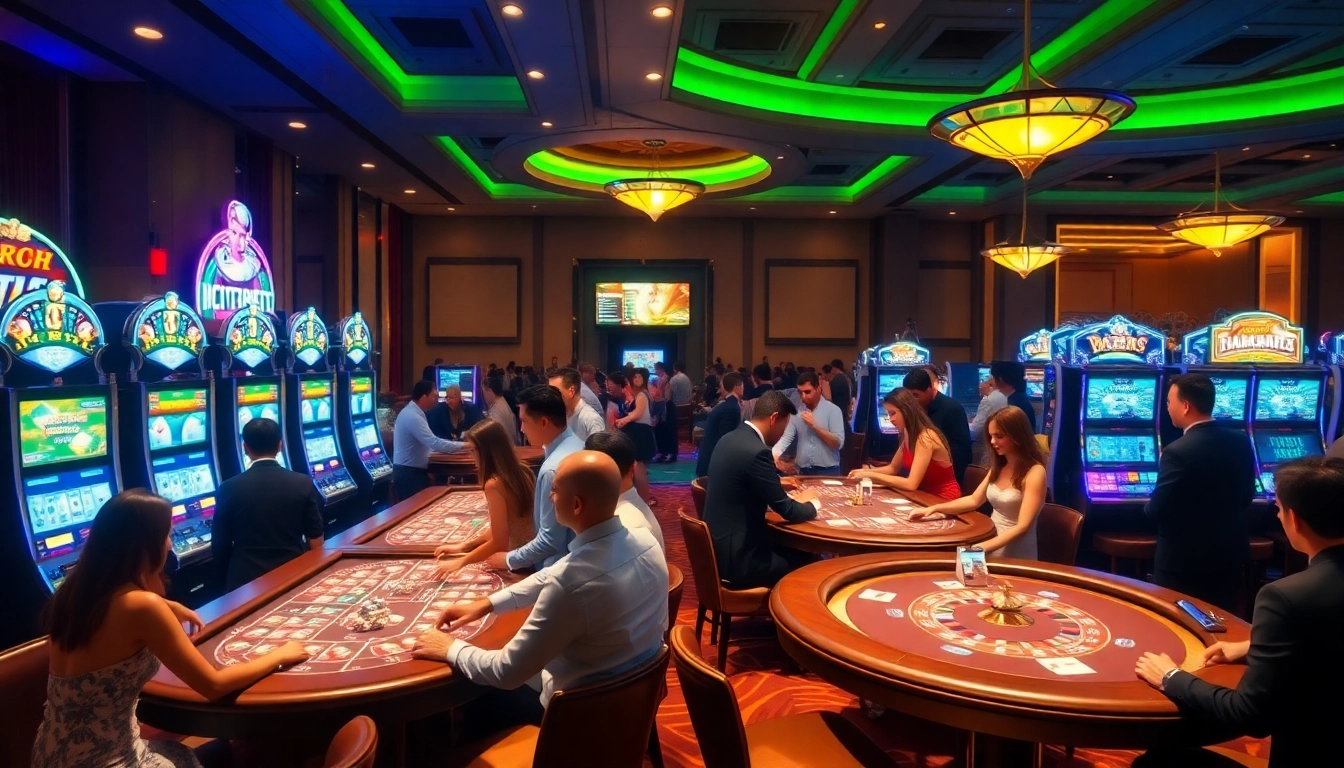 Experience thrilling gameplay and excitement at 89BET's vibrant casino scene with poker tables, roulette, and slot games.