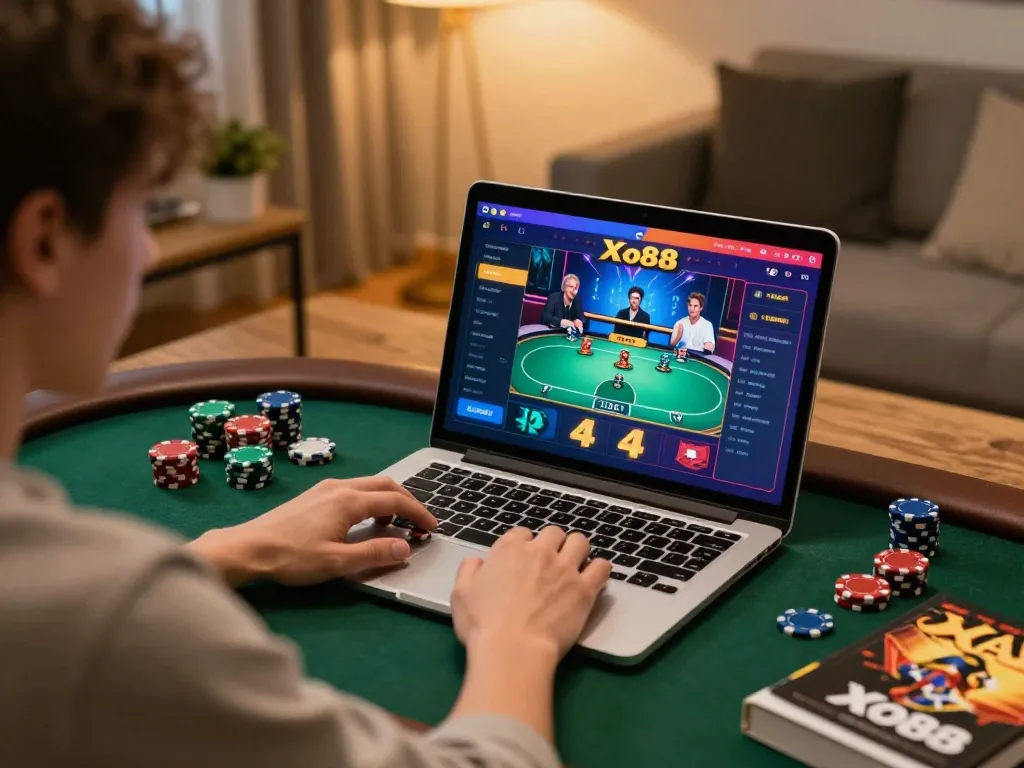 Xo88 users actively engaging in online poker gameplay while managing their bankroll strategies.
