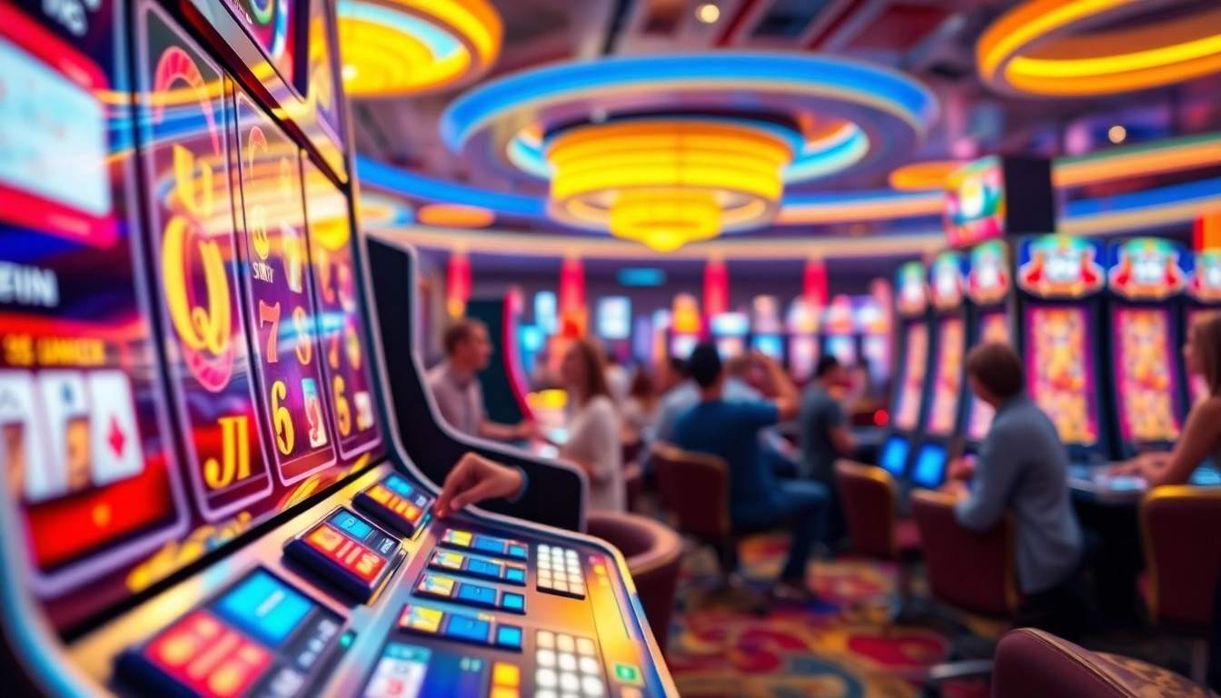 Menang besar dengan slot gacor di mesin kasino yang penuh warna dan ceria.