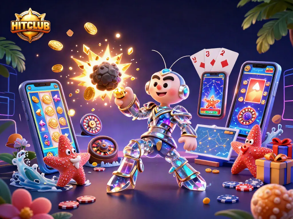 Engage in winning strategies at HITCLUB with vibrant 3D casino games and unique characters.
