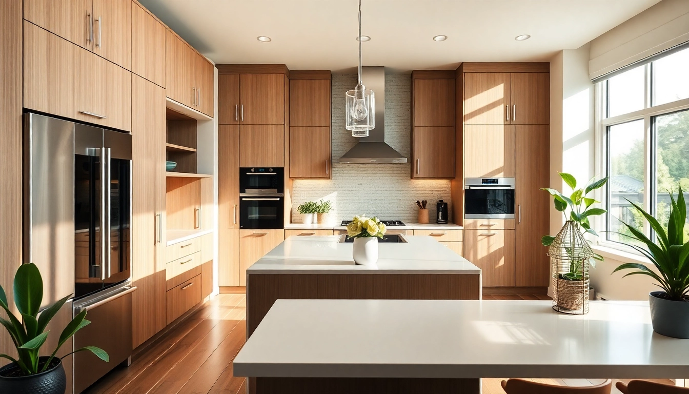 Stunning kitchen renovation vancouver showcasing a modern design with bright lighting and elegant details.