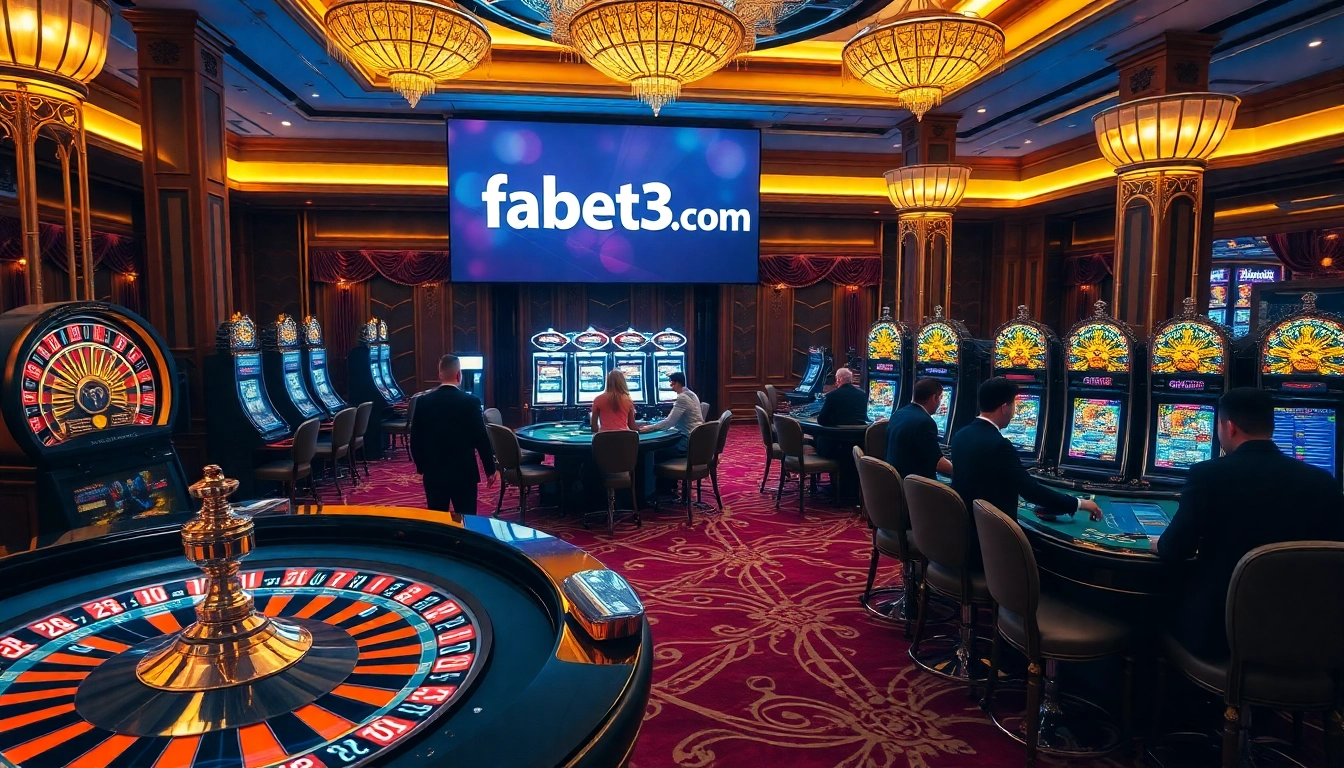 Experience the excitement of gambling at fabet3.com with vibrant casino visuals and lively players.