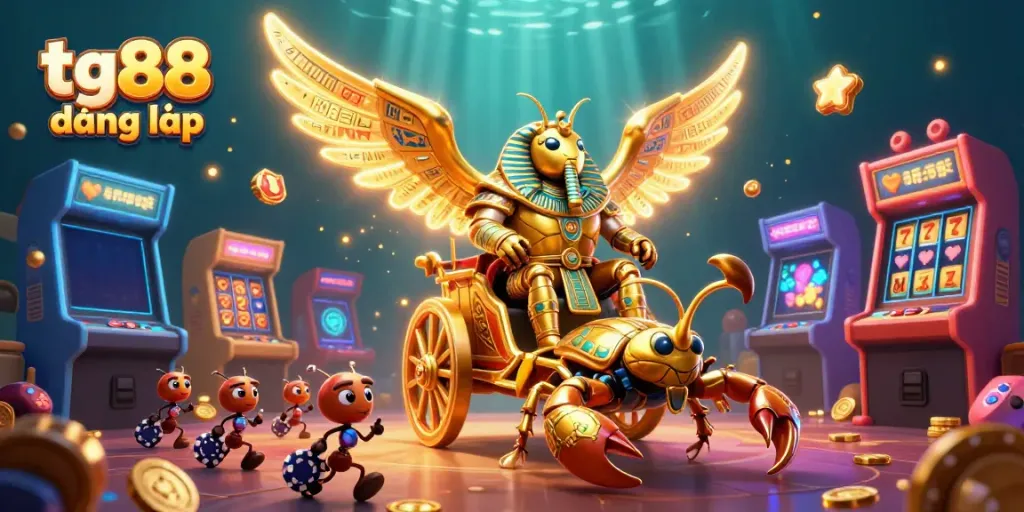 Engage your luck with tg88 đăng nhập through this vibrant 3D casino scene filled with action and excitement.