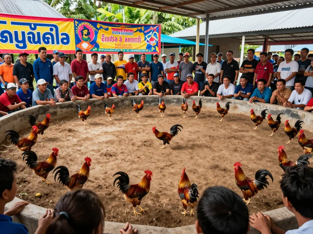 Cảnh tượng sự kiện đá gà trực tuyến hấp dẫn, thể hiện sự phấn khích của đá gà trực tuyến philippines.