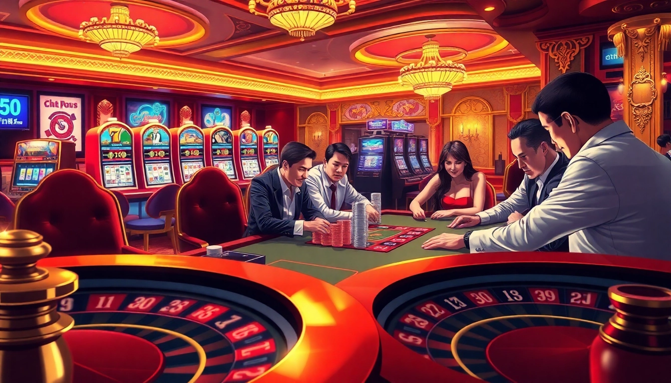 Losers gather around a poker table at https://jun88sr.com/, enjoying high-stakes gameplay in a luxurious casino environment.