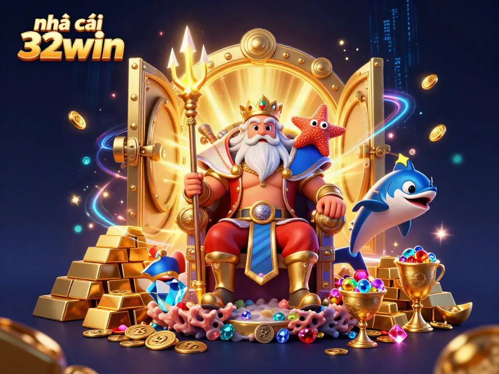 Experience thrilling gameplay at nhà cái 32win with an artistic depiction of the dynamic gambling world.