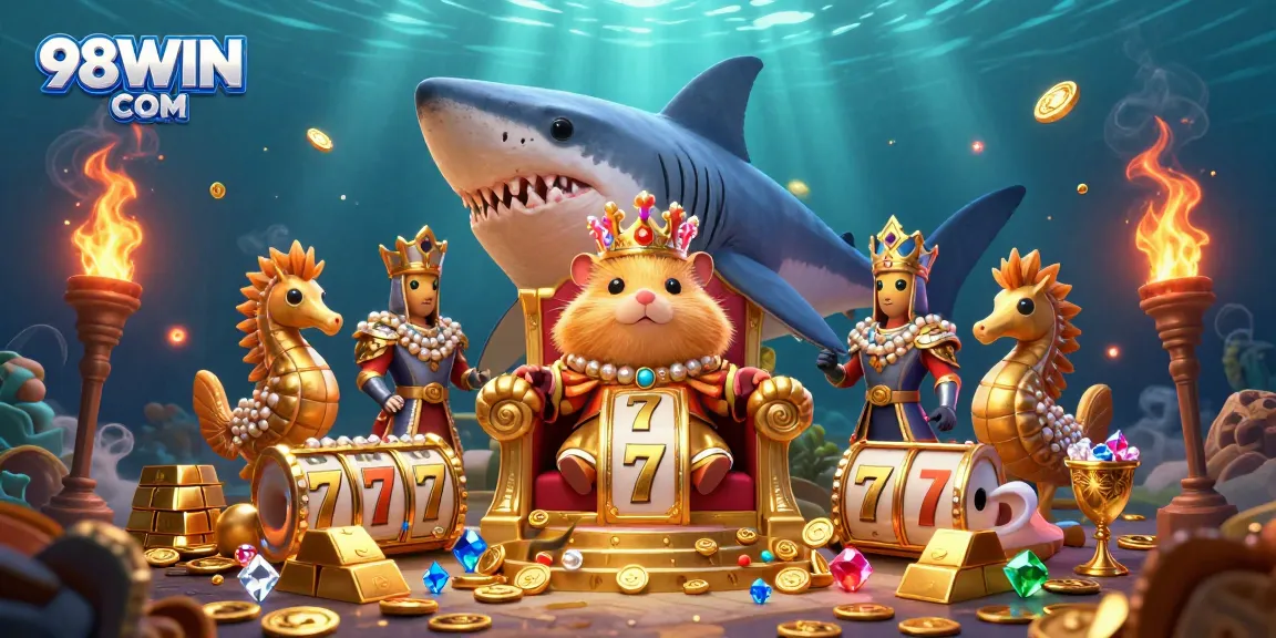 Join the excitement at 98WIN COM, where golden hamster kings rule over vibrant slot games!