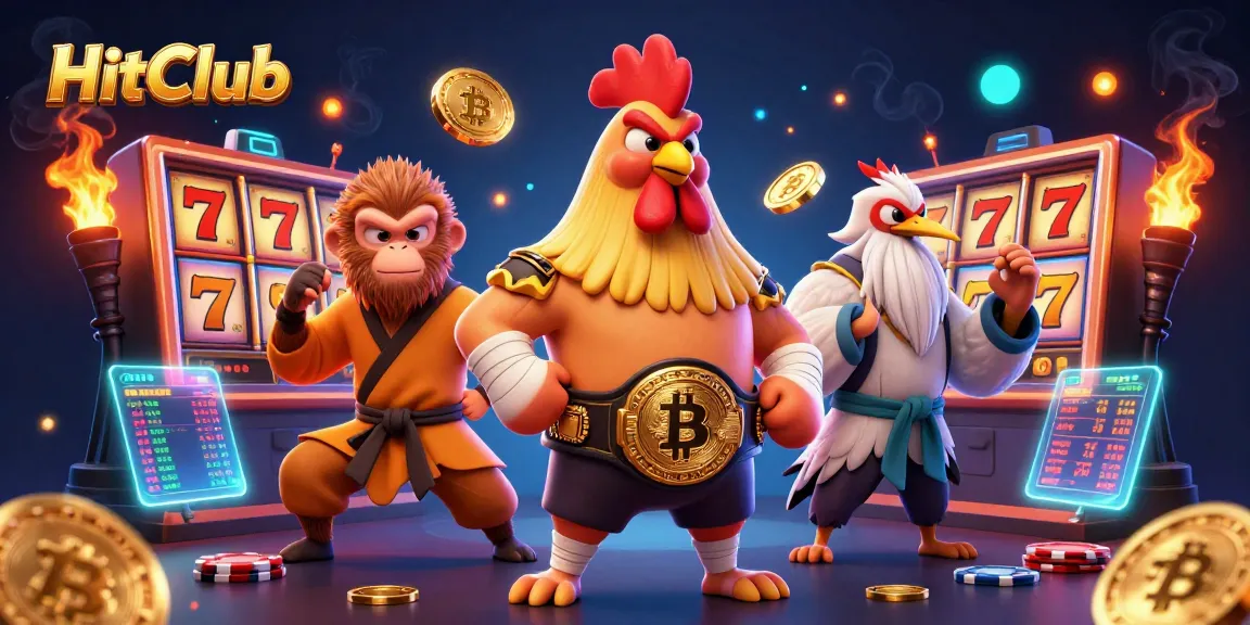 HitClub showcases a vibrant casino scene with dynamic 3D characters and gambling elements.