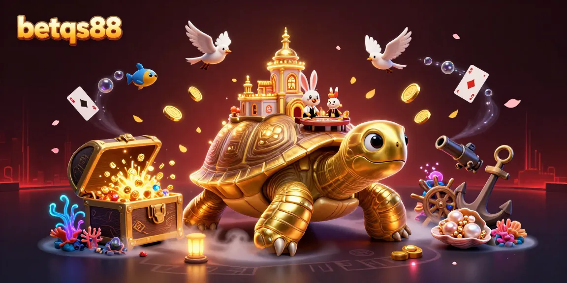 Experience the thrill of betqs88 with golden tortoise casino, vibrant coins, and games galore!