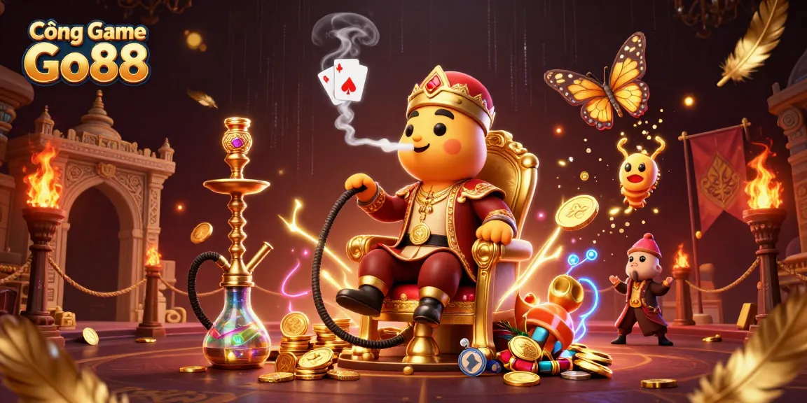 Experience the excitement of Cổng Game Go88 with vibrant casino elements and captivating characters.